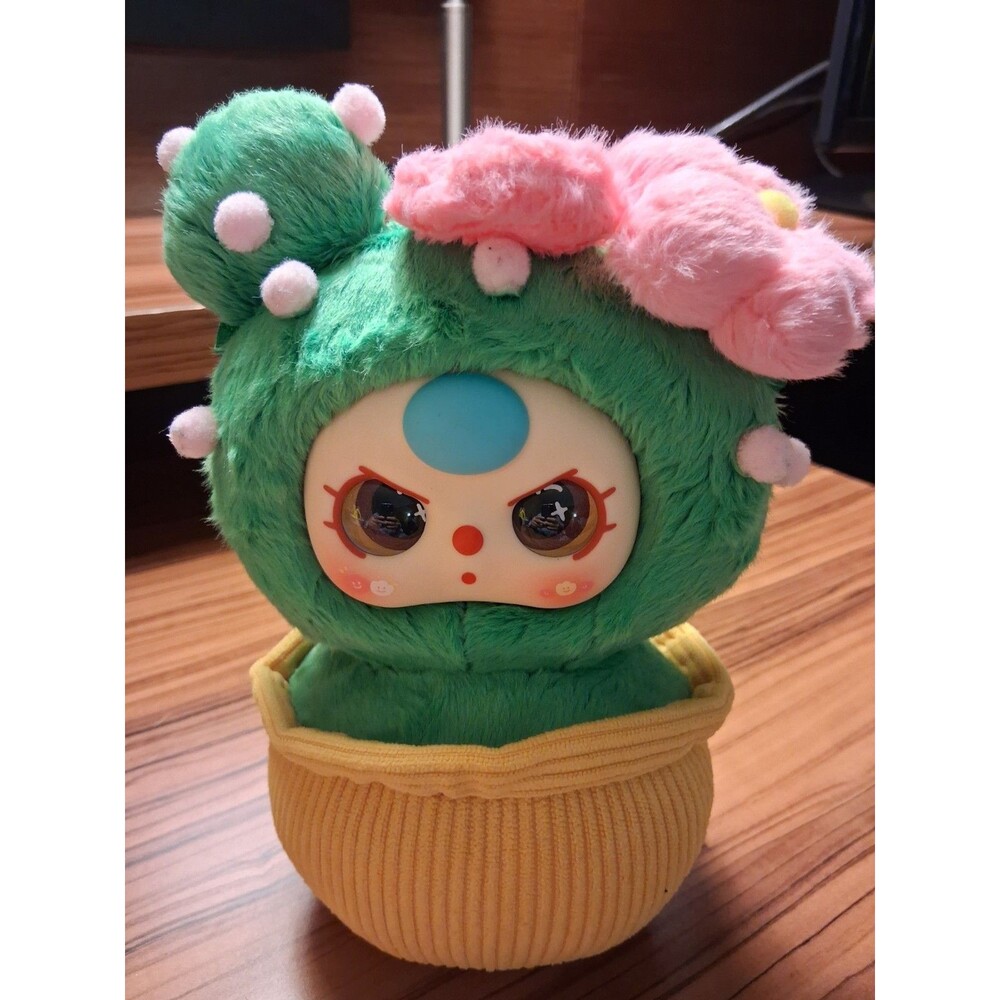 Baby Three A Small Flower Series Plush Pendant Keychain - Green Cactus Rare Eyes